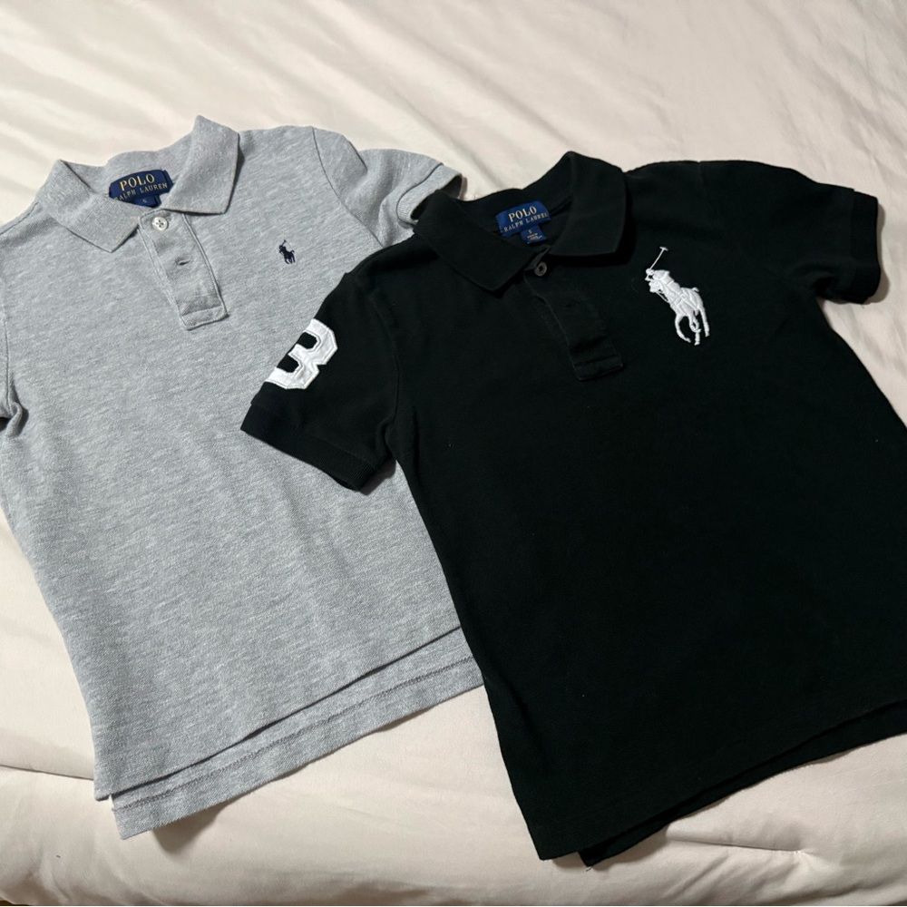 Polo by Ralph Lauren Kids' Polo Shirts in Black and Gray 2pc bundle